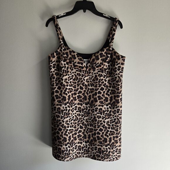 DHRUV KAPOOR Leopard Scuba Mini Dress Women's Size M - Picture 1 of 7